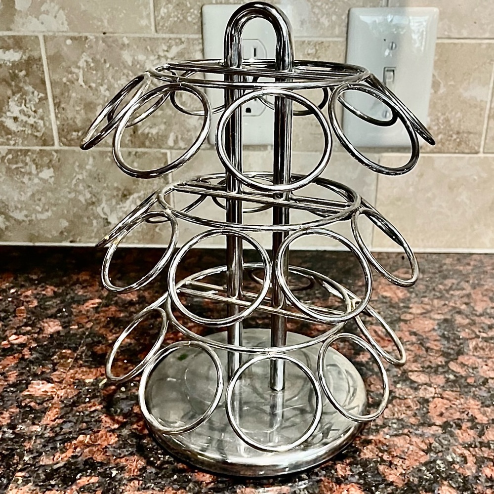 Silver, Metal, Lazy Susan, K Cup Holder